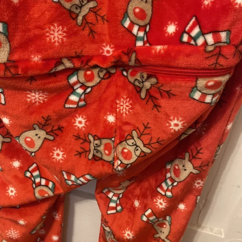 Christmas Pajama Onesie Full Length EUC Women’s Medium - Picture 5 of 6